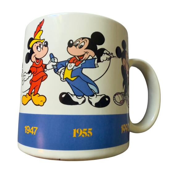 Vintage 1990s Disney Mickey Mouse Through the Years Ceramic Mug Applause 33417 - Picture 2 of 7